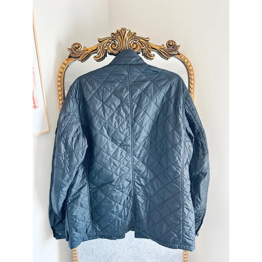Barbour International Ariel Quilted Jacket Black Mens XL Moto Coat - Picture 2 of 7